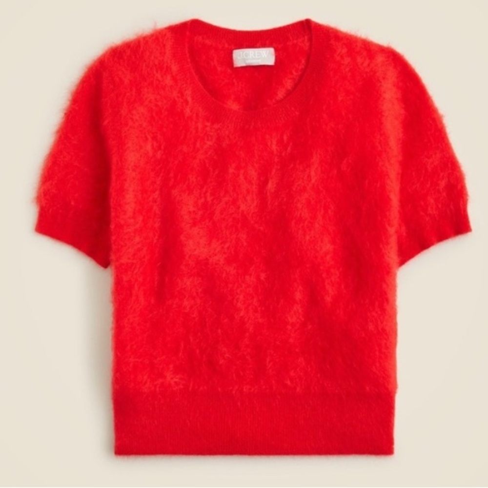 J. Crew Brushed Cashmere Short Sleeve Sweater